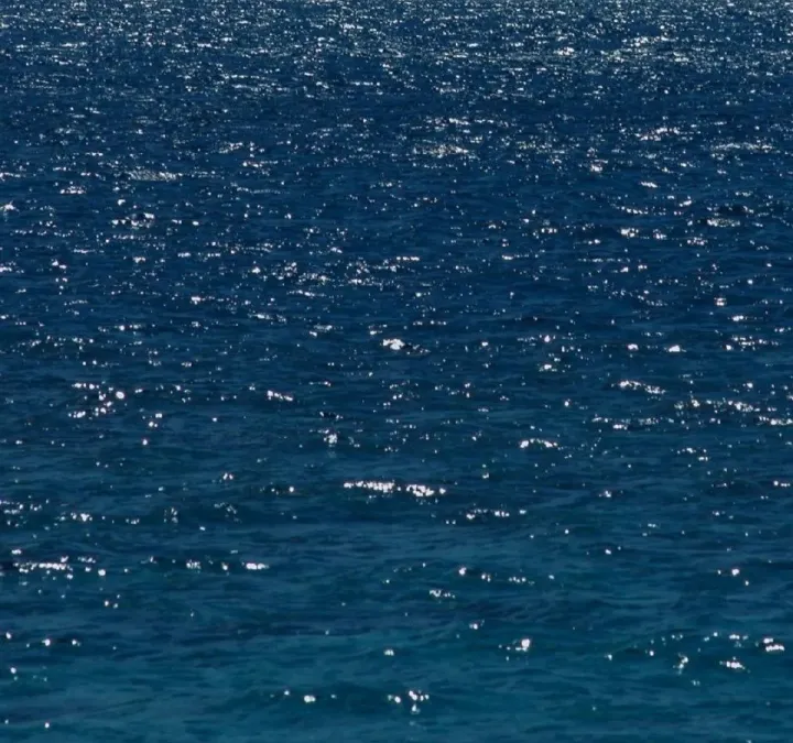 Close-up of sparkling deep blue ocean water