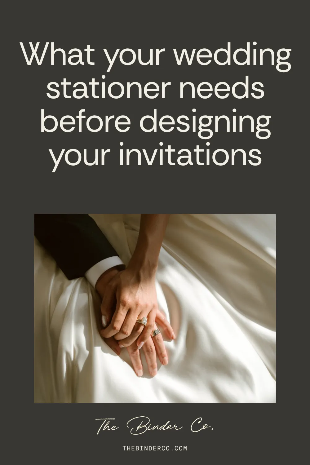 Pinterest pin: What your wedding stationer needs before designing your invitations